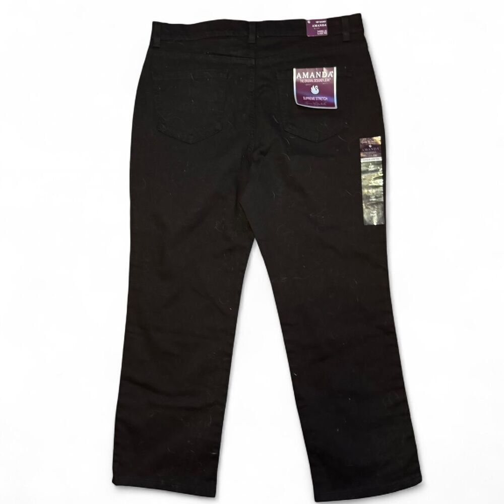 Gloria Vanderbilt Amanda Jeans 16P Short Black Tapered Leg Classic Rise Supreme - Picture 3 of 6